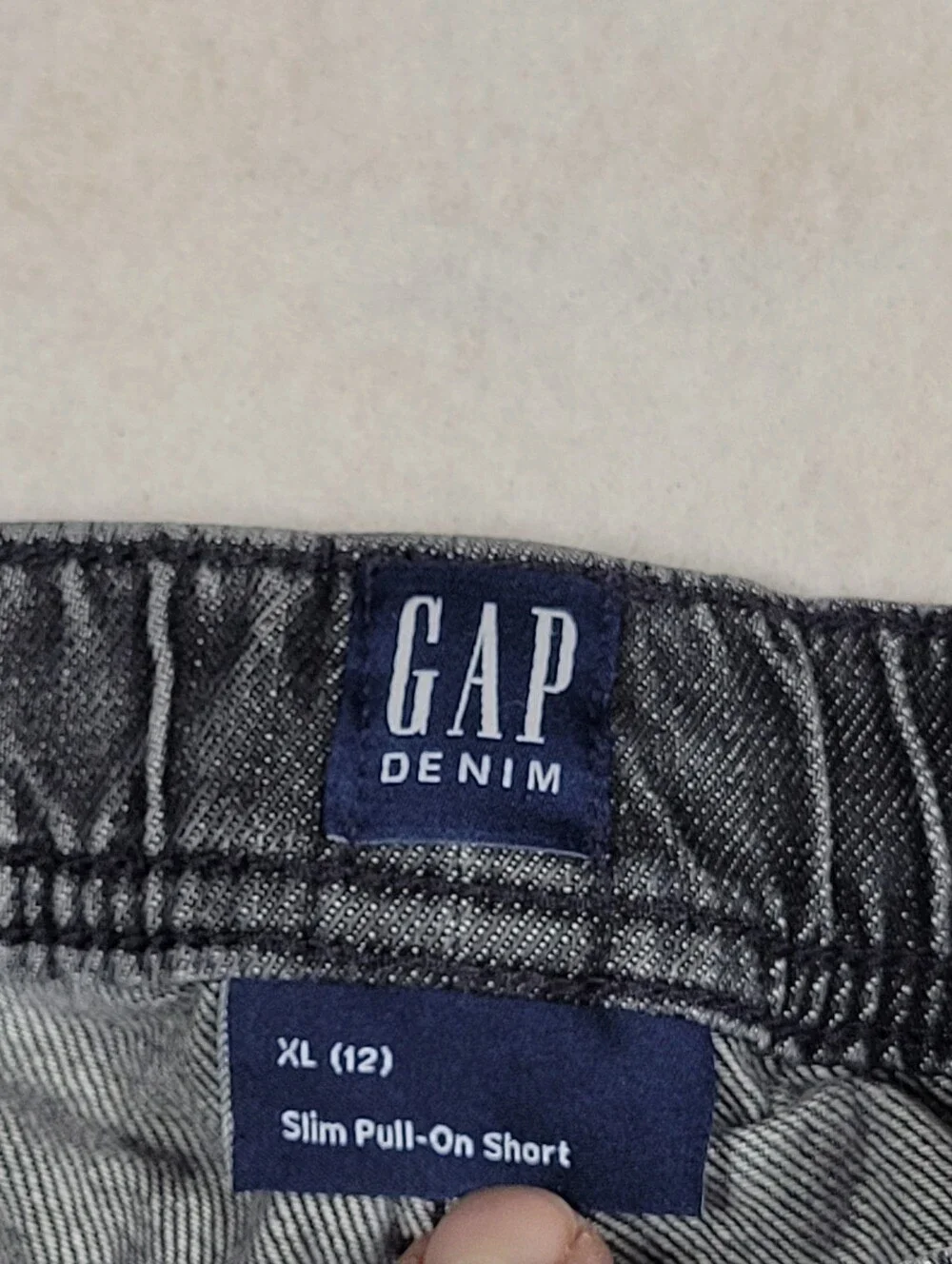 Gap Denim Kids Slim Pull-On Drawstring Black Denim Girls Shorts Sz XL 12